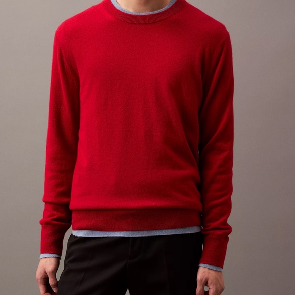 Calvin Klein Classic Cashmere Crewneck Sweater Men's Large Red - Picture 4 of 10